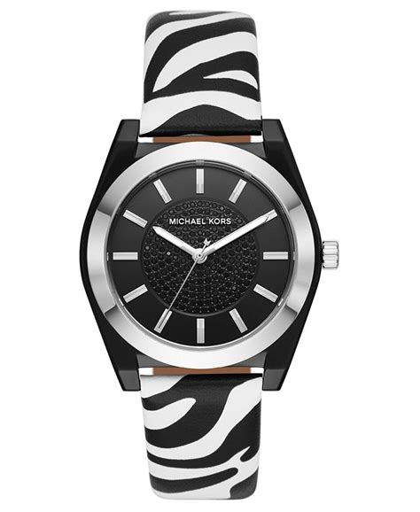 Women's Channing Zebra Print Leather Strap Watch 40mm